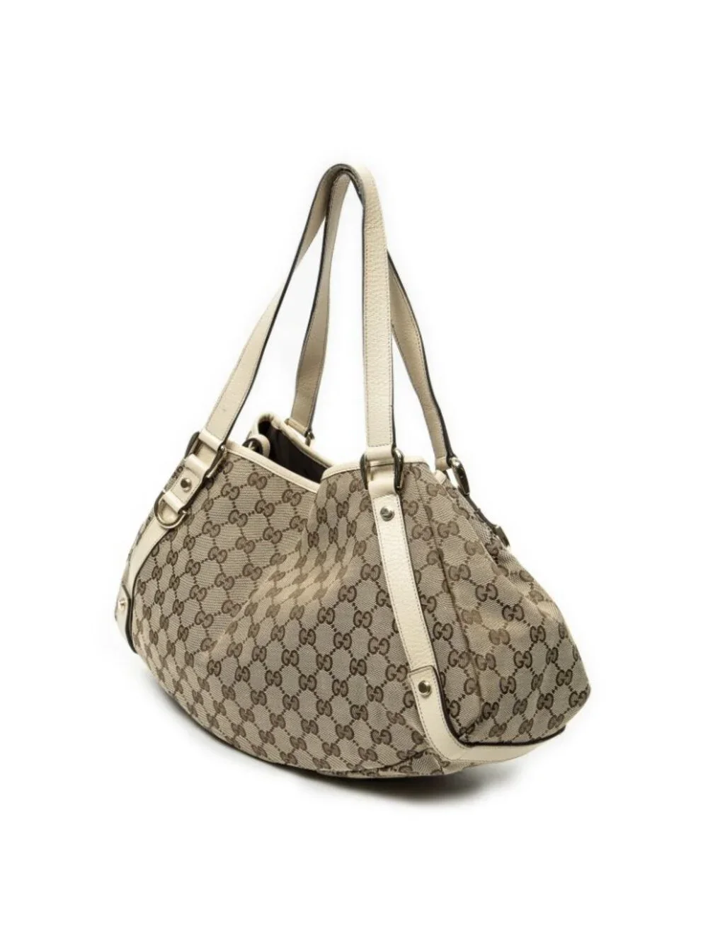 Gucci Abbey Hobo Diagonal Beige Ivory GG Canvas - Picture 2 of 10